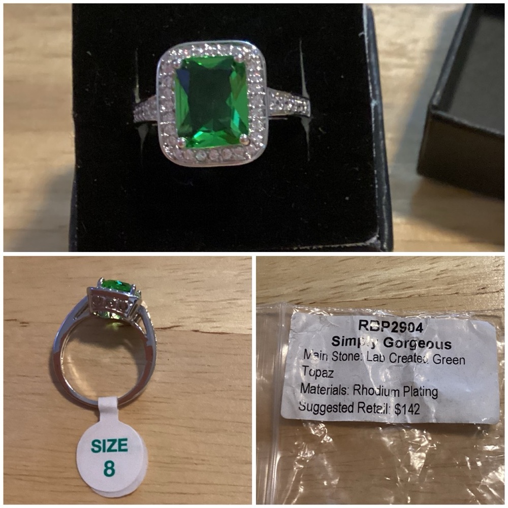 Bomb Party Green Topaz “Simply Gorgeous” Ring Size 8